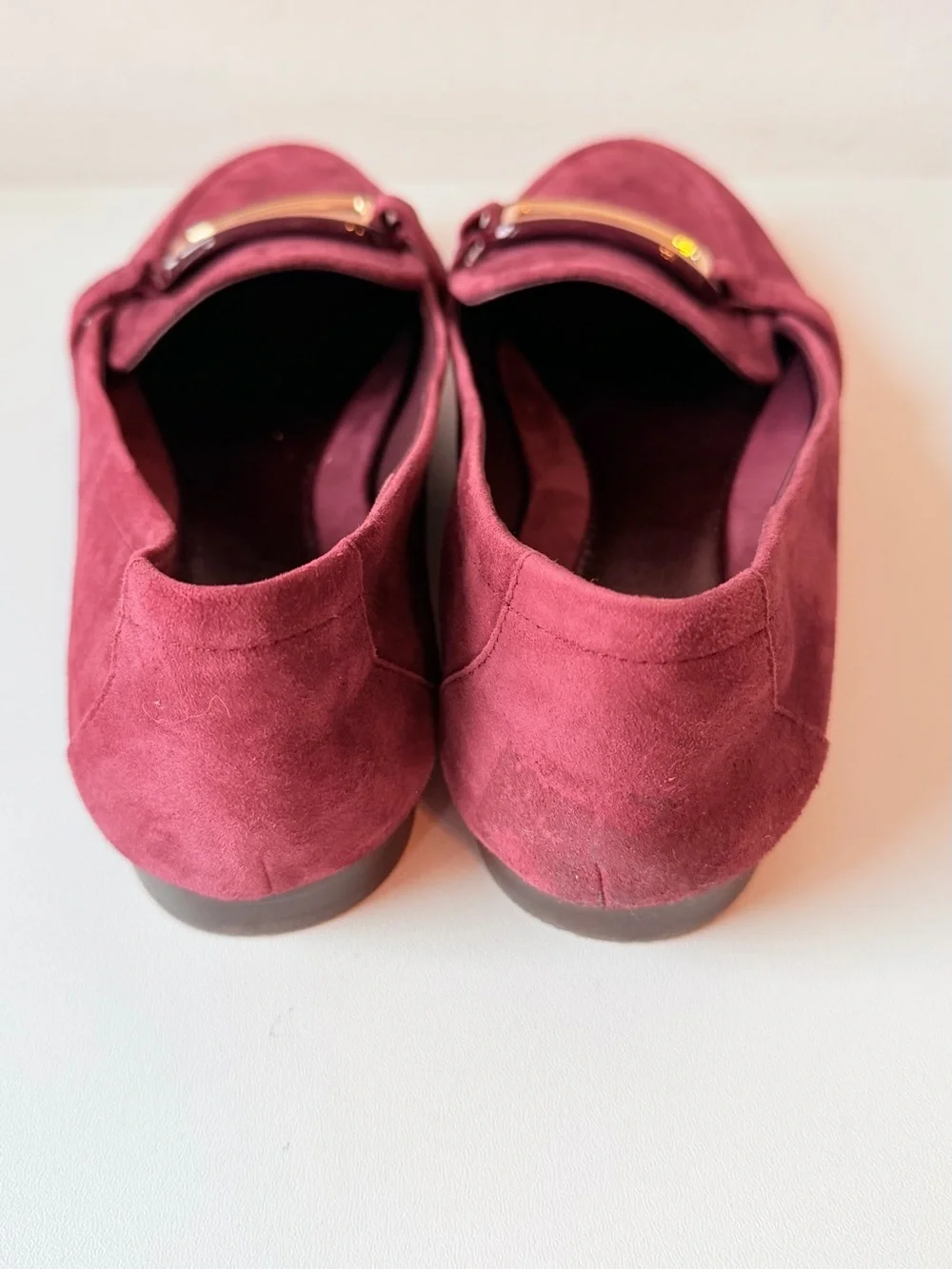 Tory Burch Georgia Suede Loafers Size 8 In Beetle Berry /Gold Hardware